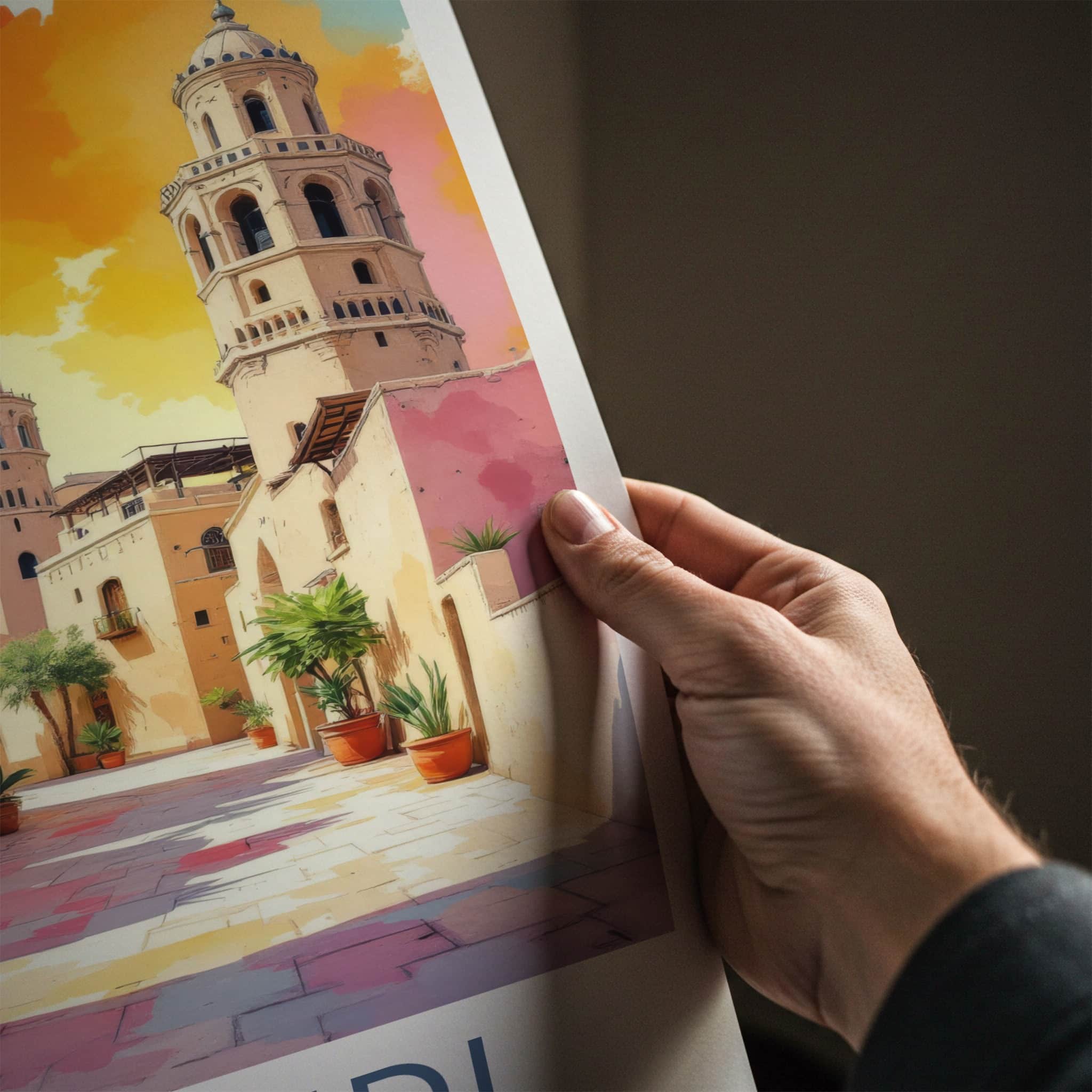 Al Fahidi Poster - Dubai Travel Art - Ancient Towers Street Gallery Art