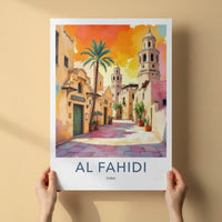 Al Fahidi Poster - Dubai Travel Art - Ancient Towers Street Gallery Art