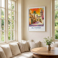 Al Fahidi Poster - Dubai Travel Art - Ancient Towers Street Gallery Art