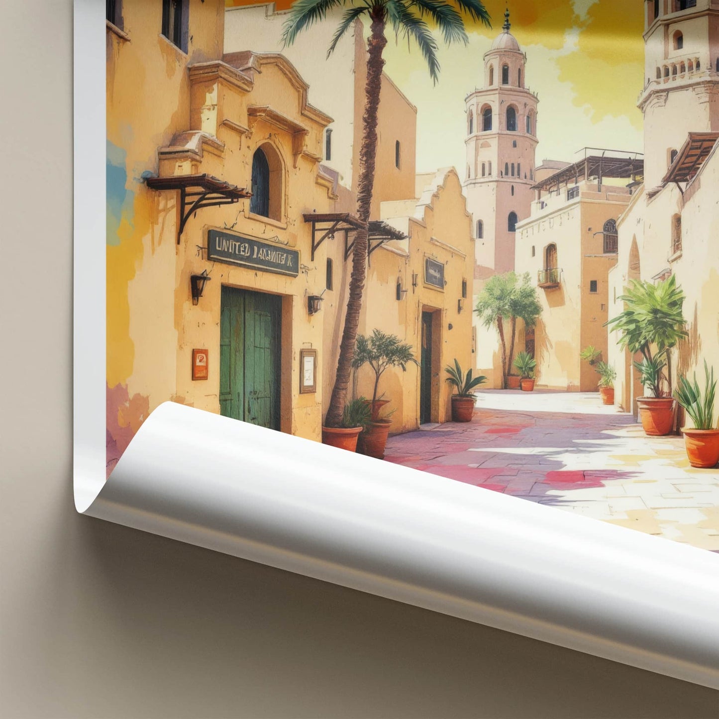 Al Fahidi Poster - Dubai Travel Art - Ancient Towers Street Gallery Art