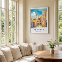 AL FAHIDI Poster - United Arab Emirates Travel Art - Desert Cityscape Scene Home Decor