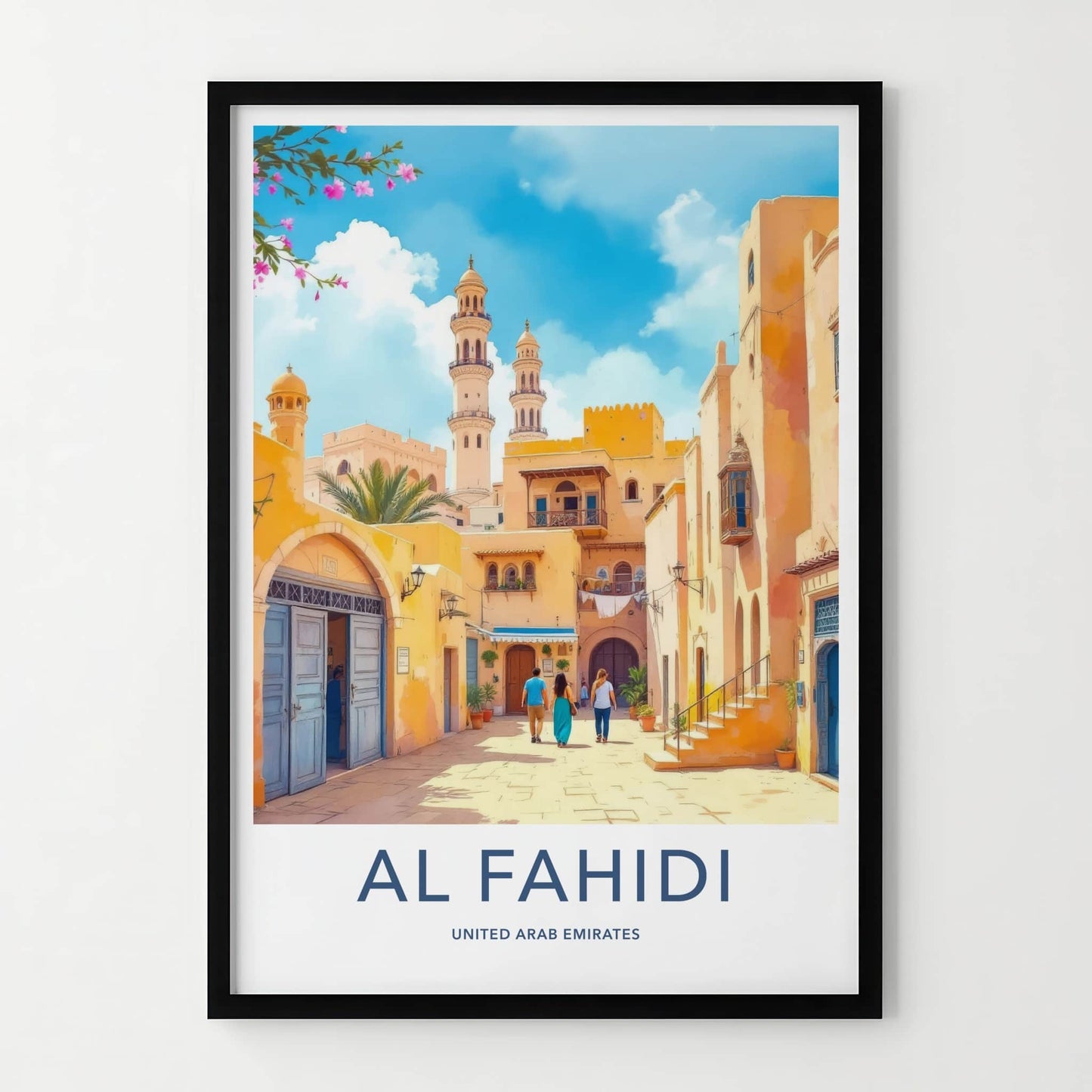 AL FAHIDI Poster - United Arab Emirates Travel Art - Desert Cityscape Scene Home Decor