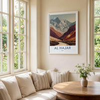 Al Hajar Poster - Oman Travel Art - Winding mountain path Wall Decor