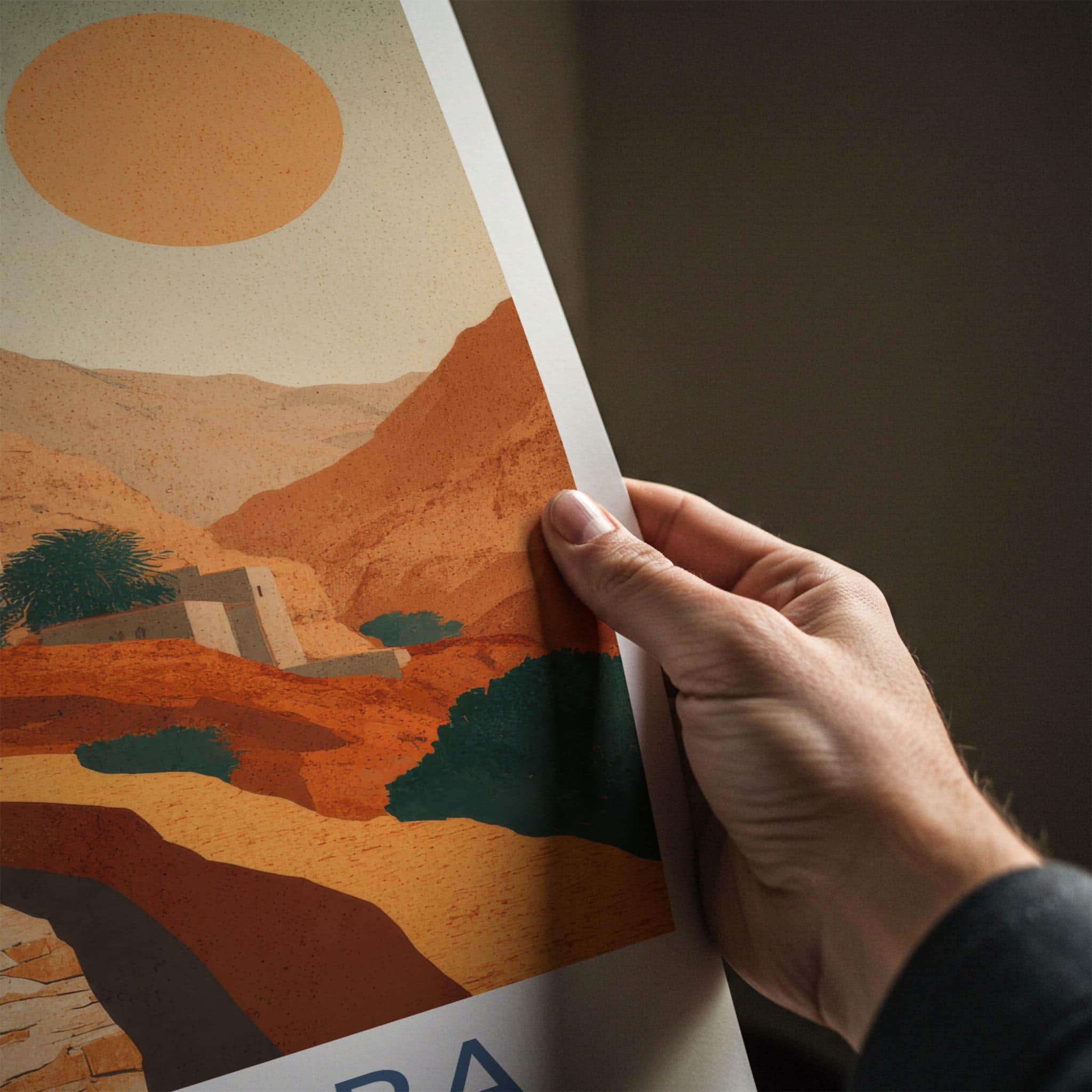 Al Hamra Poster - Oman Travel Art - Ancient desert village Home Decor