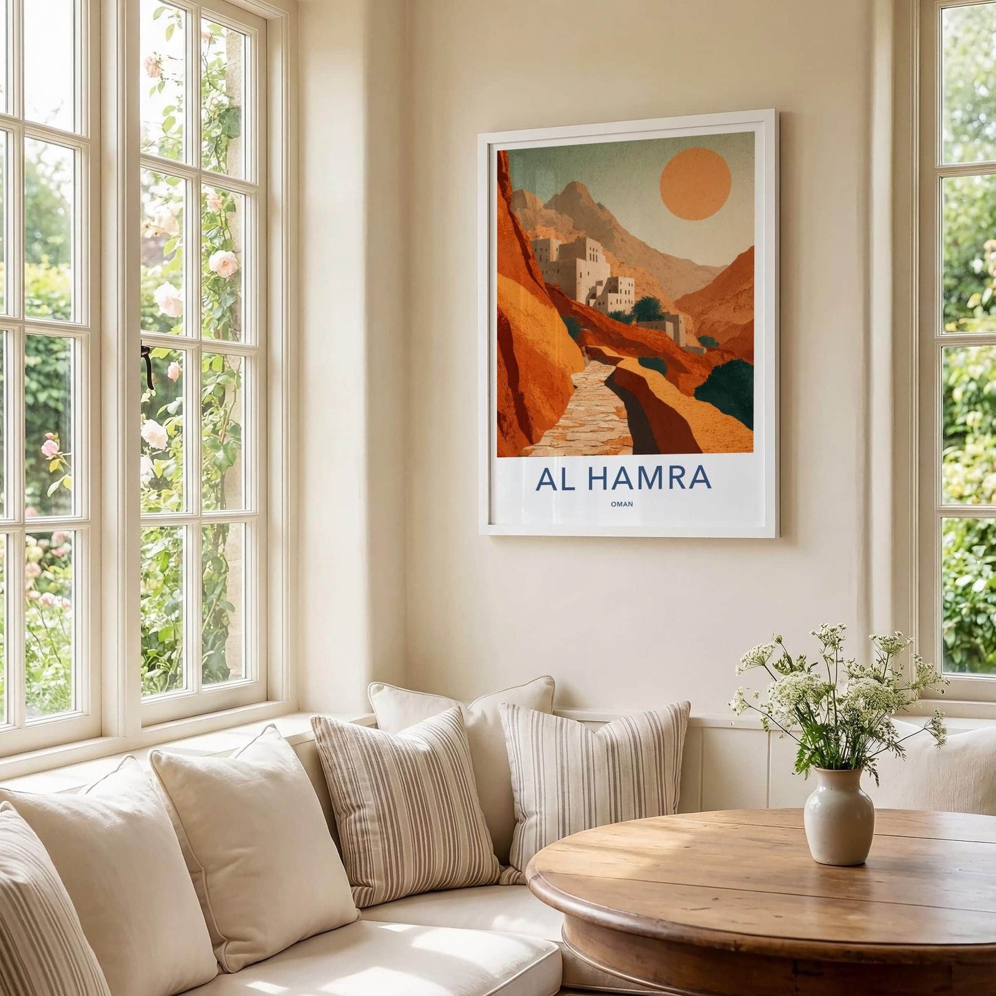 Al Hamra Poster - Oman Travel Art - Ancient desert village Home Decor