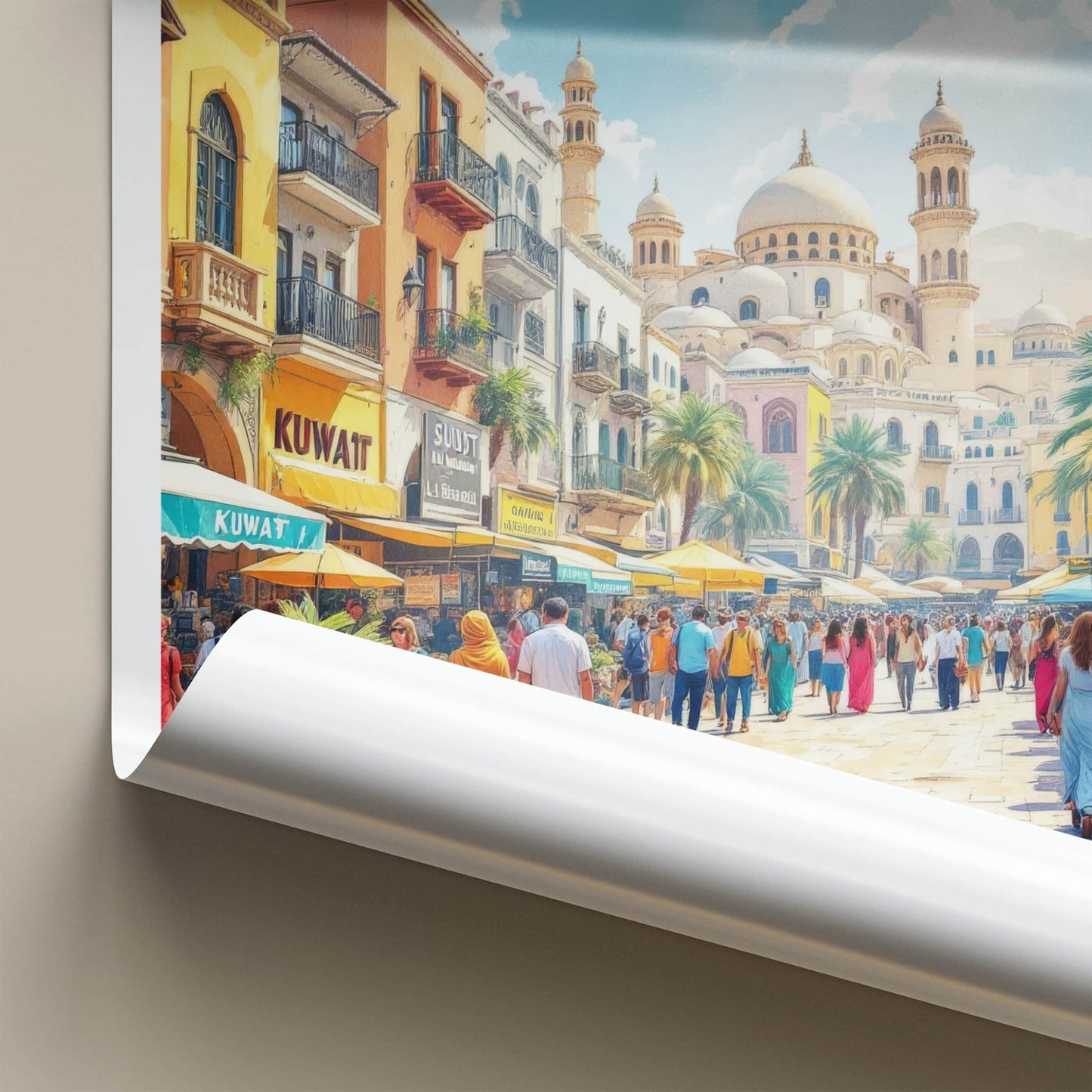 Al Mubarakiya Poster - Kuwait Travel Art - Bustling Market Street Wall Decor