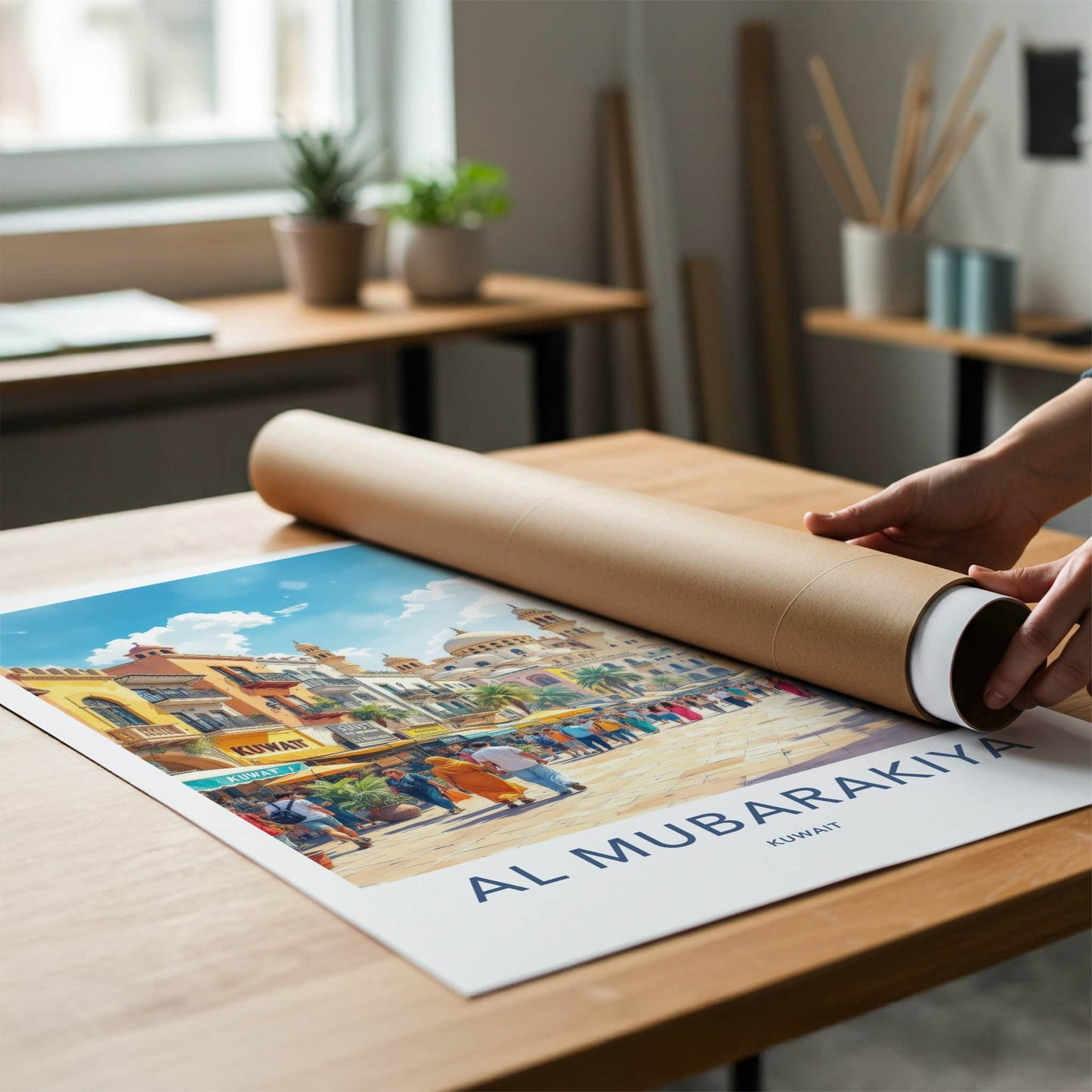 Al Mubarakiya Poster - Kuwait Travel Art - Bustling Market Street Wall Decor