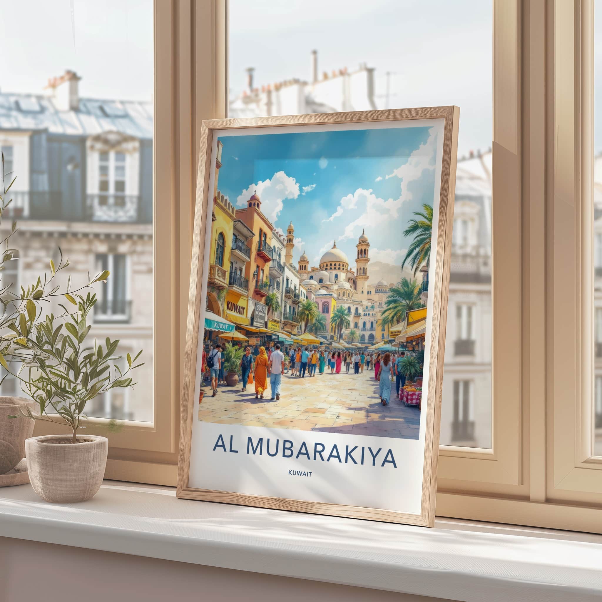Al Mubarakiya Poster - Kuwait Travel Art - Bustling Market Street Wall Decor