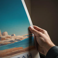 Al Zubarah Poster - Qatar Travel Illustration - Historic Coastal Fort Home Decor