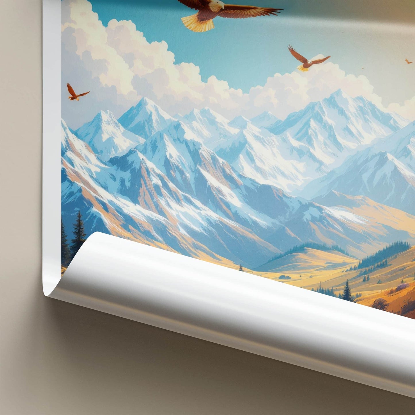 Ala Archa National Park Poster - Kyrgyzstan Travel Art - Soaring Eagles Valley Home Decor