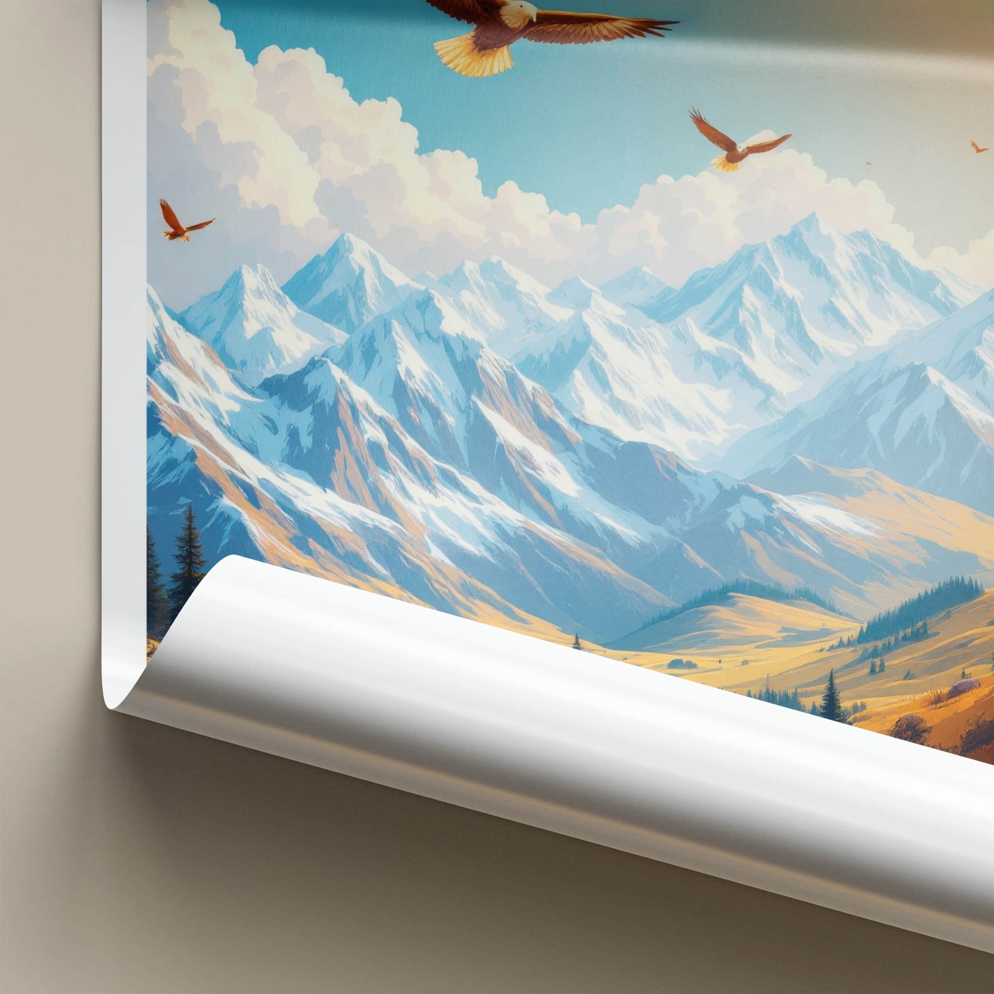 Ala Archa National Park Poster - Kyrgyzstan Travel Art - Soaring Eagles Valley Home Decor