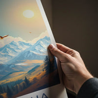 Ala Archa National Park Poster - Kyrgyzstan Travel Art - Soaring Eagles Valley Home Decor
