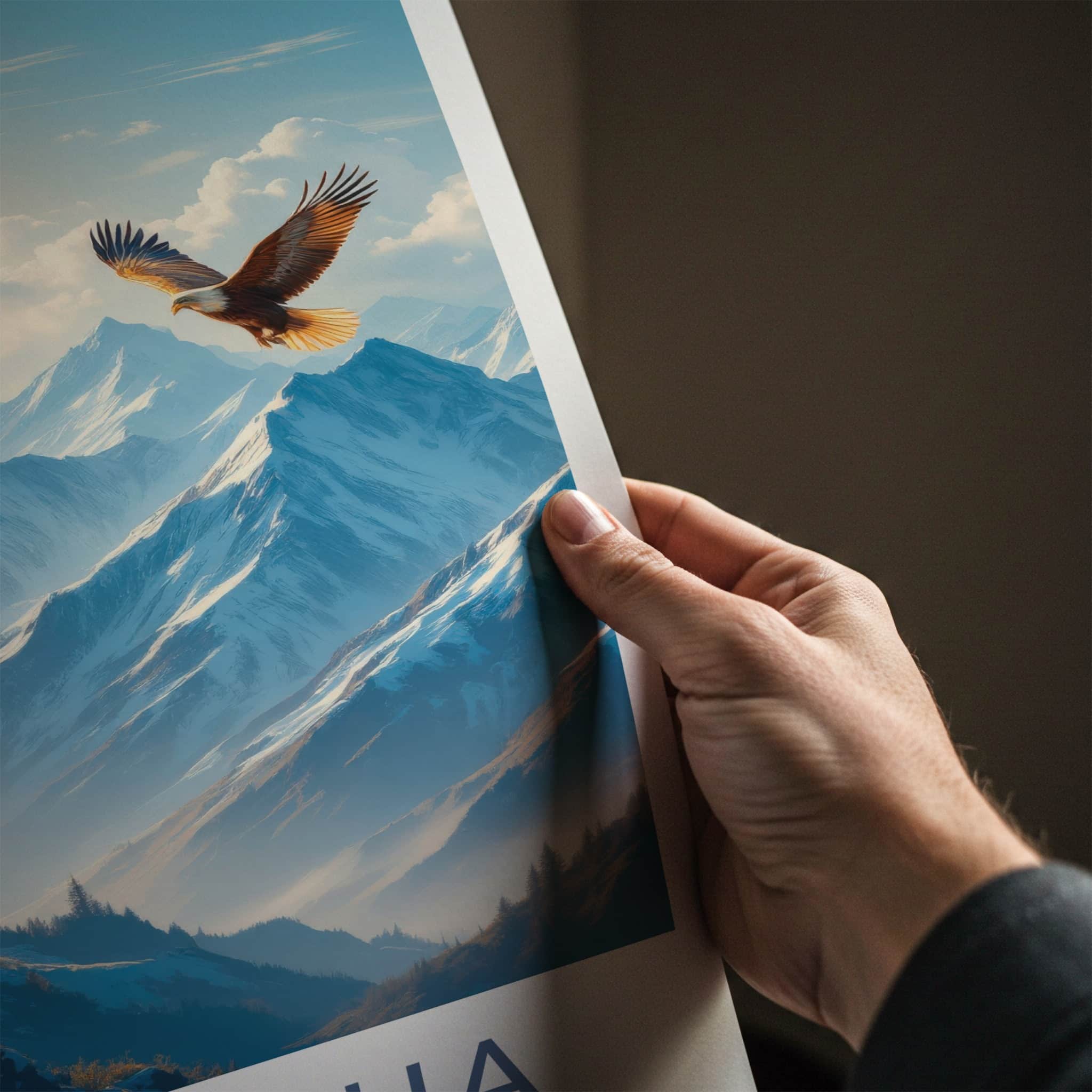 Ala Archa Poster - Kyrgyzstan Travel Art - Soaring Eagle Mountains Wall Decor