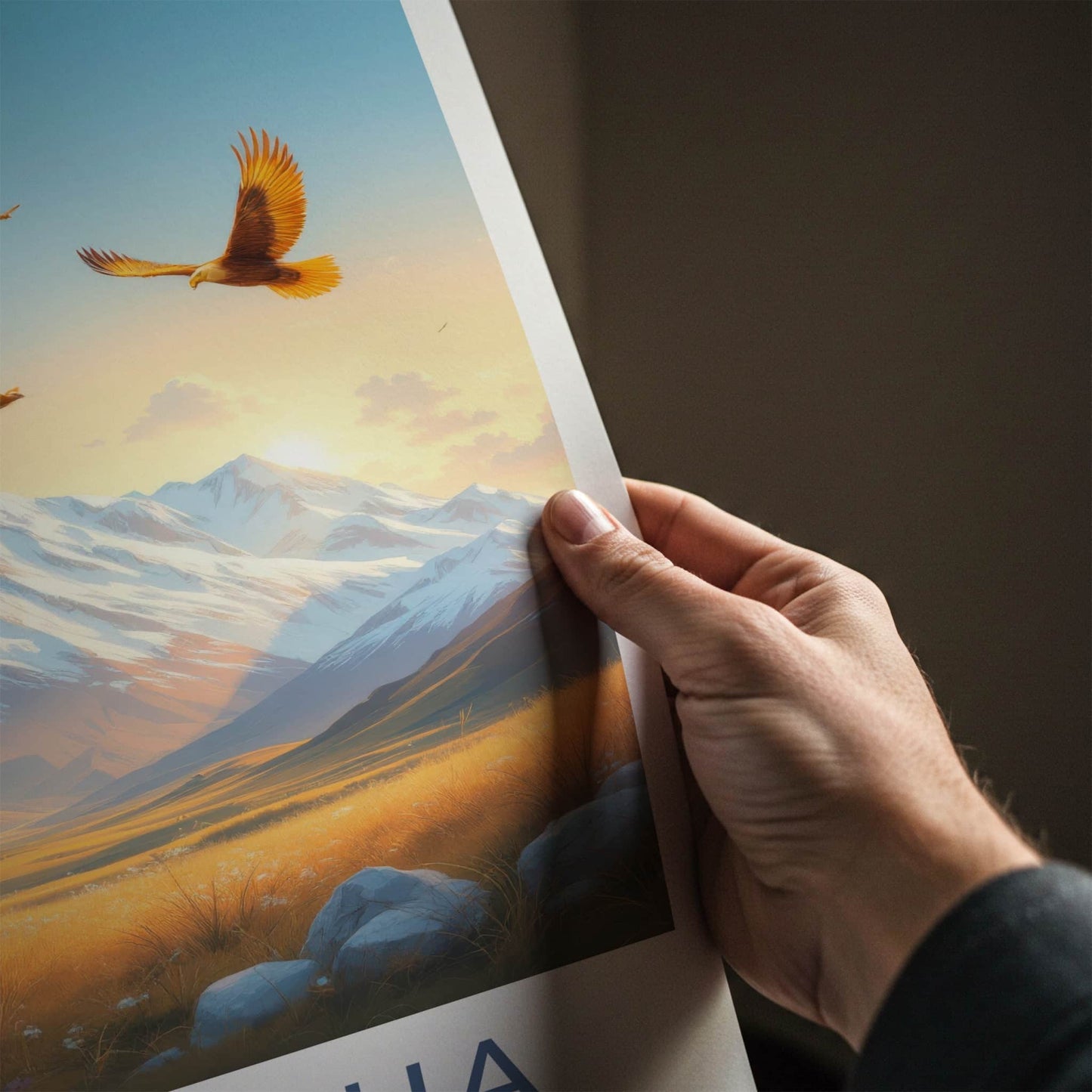 Ala Archa Poster - Kyrgyzstan Travel Art - Soaring Eagle Peaks Home Decor