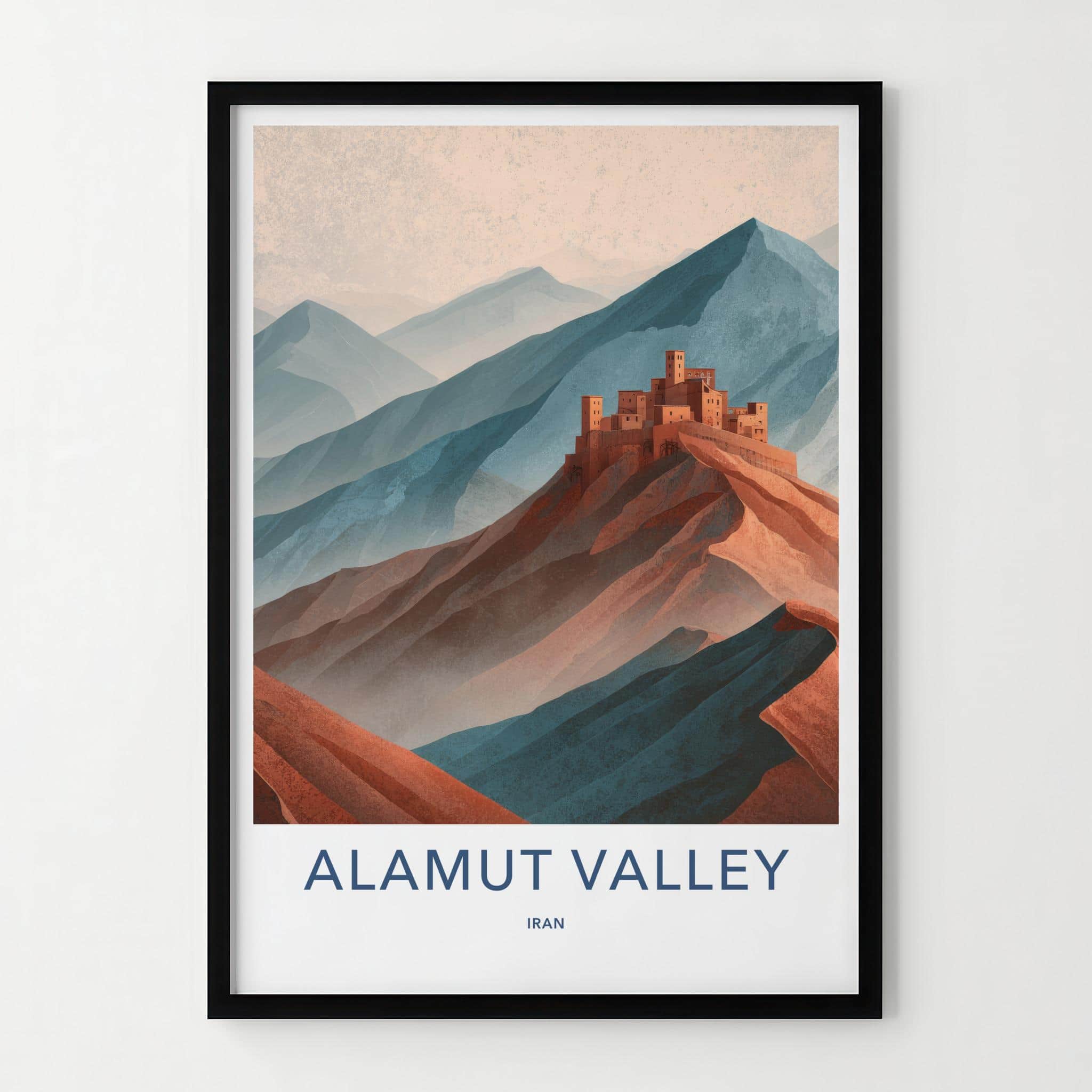 Alamut Valley Poster - Iran Art Print - Desert Fortress Wall Decor