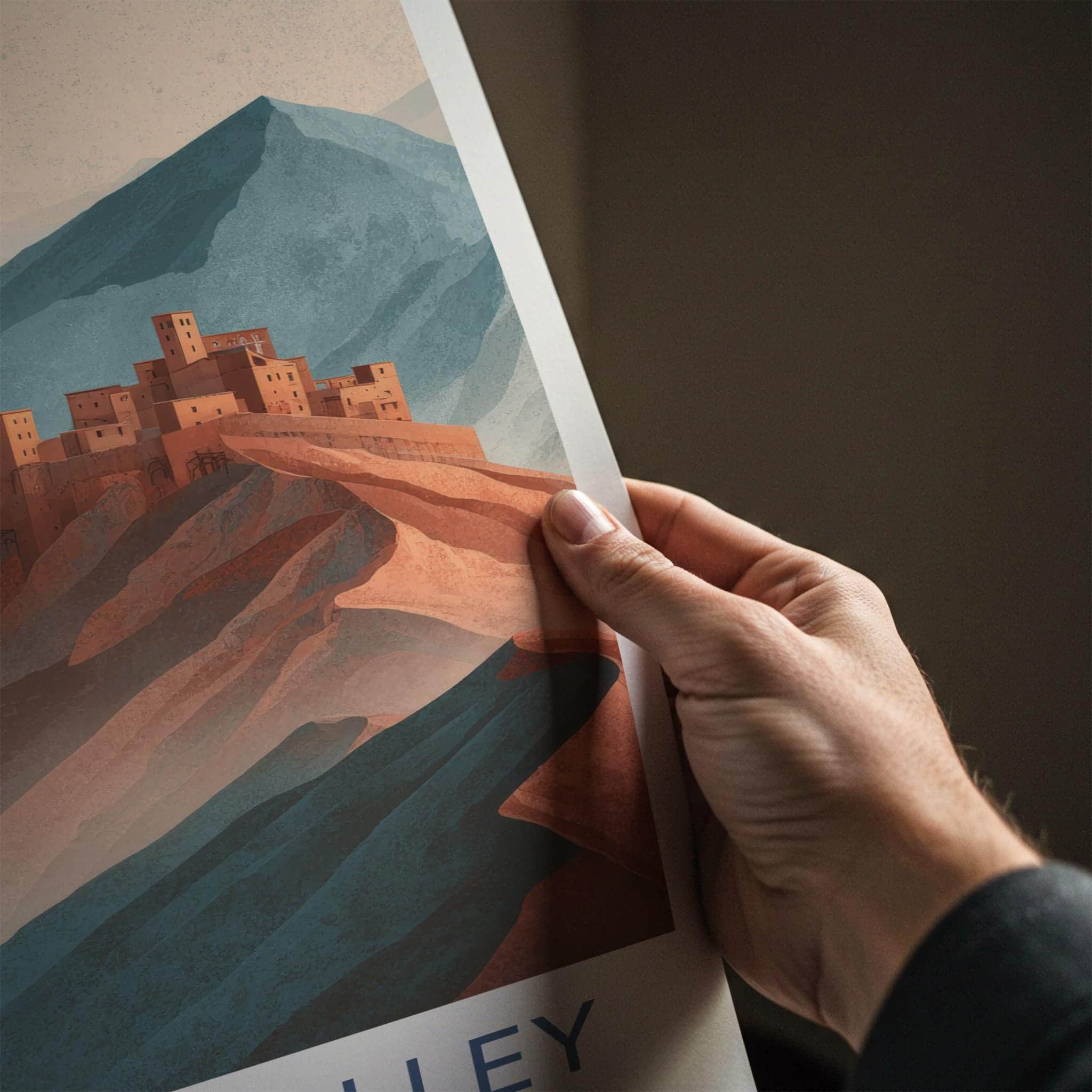Alamut Valley Poster - Iran Art Print - Desert Fortress Wall Decor