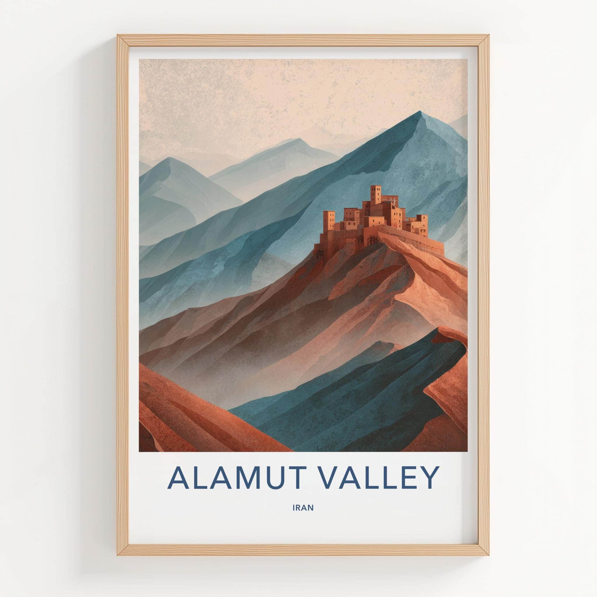 Alamut Valley Poster - Iran Art Print - Desert Fortress Wall Decor