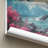 Alaska Poster - Alaska Travel Art - Pink Fireweed Whale Wall Art