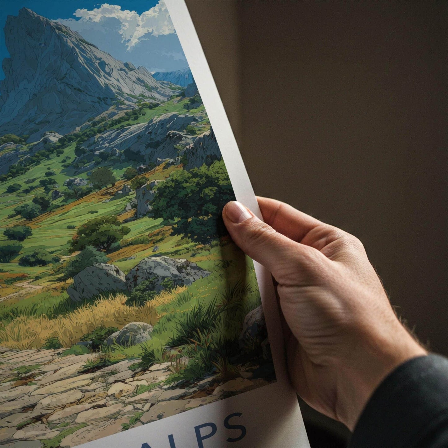 Albanian Alps Poster - Albania Travel Art - Winding valley path Wall Decor