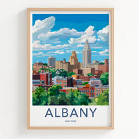 Albany Poster - New York Art Print - Cityscape Tall Buildings Gift
