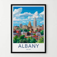 Albany Poster - New York Art Print - Cityscape Tall Buildings Gift