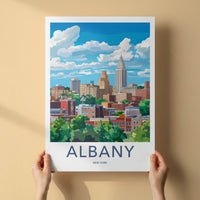 Albany Poster - New York Art Print - Cityscape Tall Buildings Gift