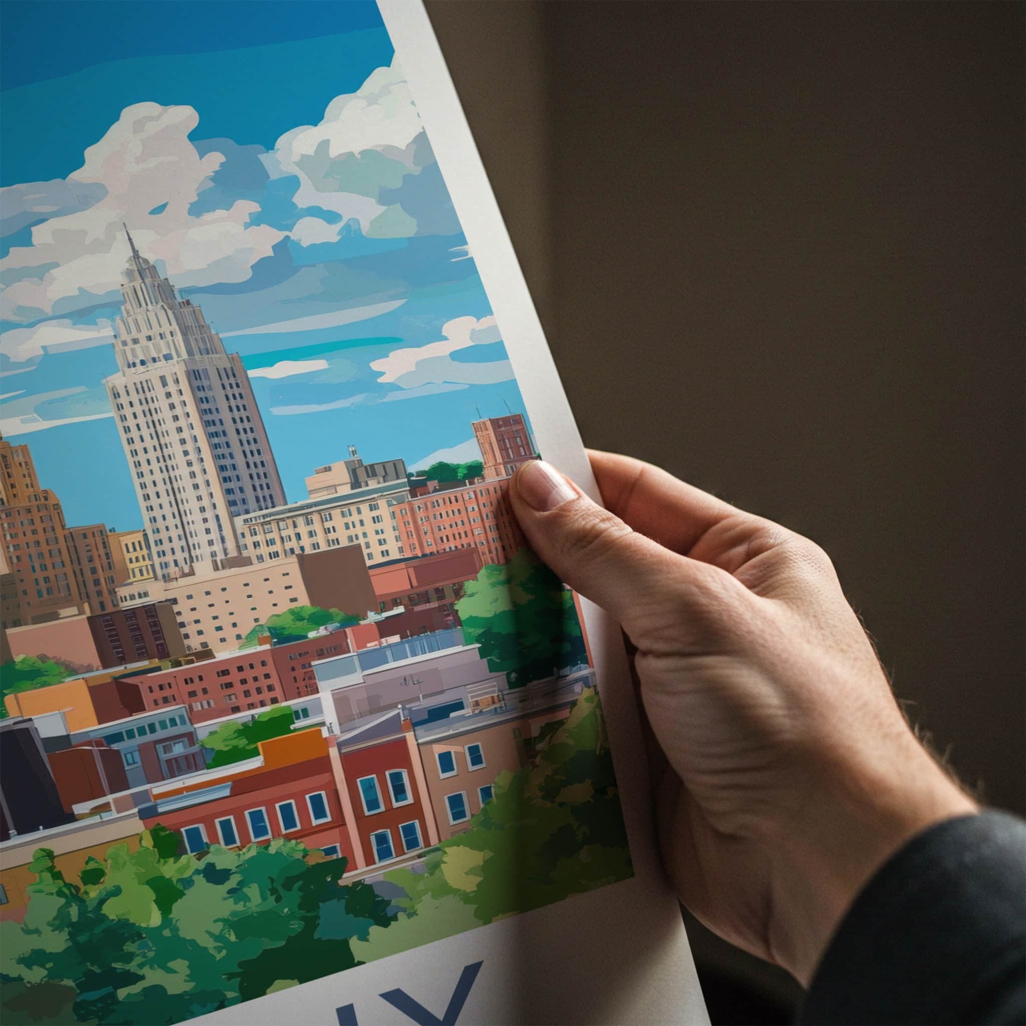 Albany Poster - New York Art Print - Cityscape Tall Buildings Gift