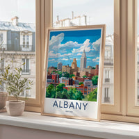 Albany Poster - New York Art Print - Cityscape Tall Buildings Gift