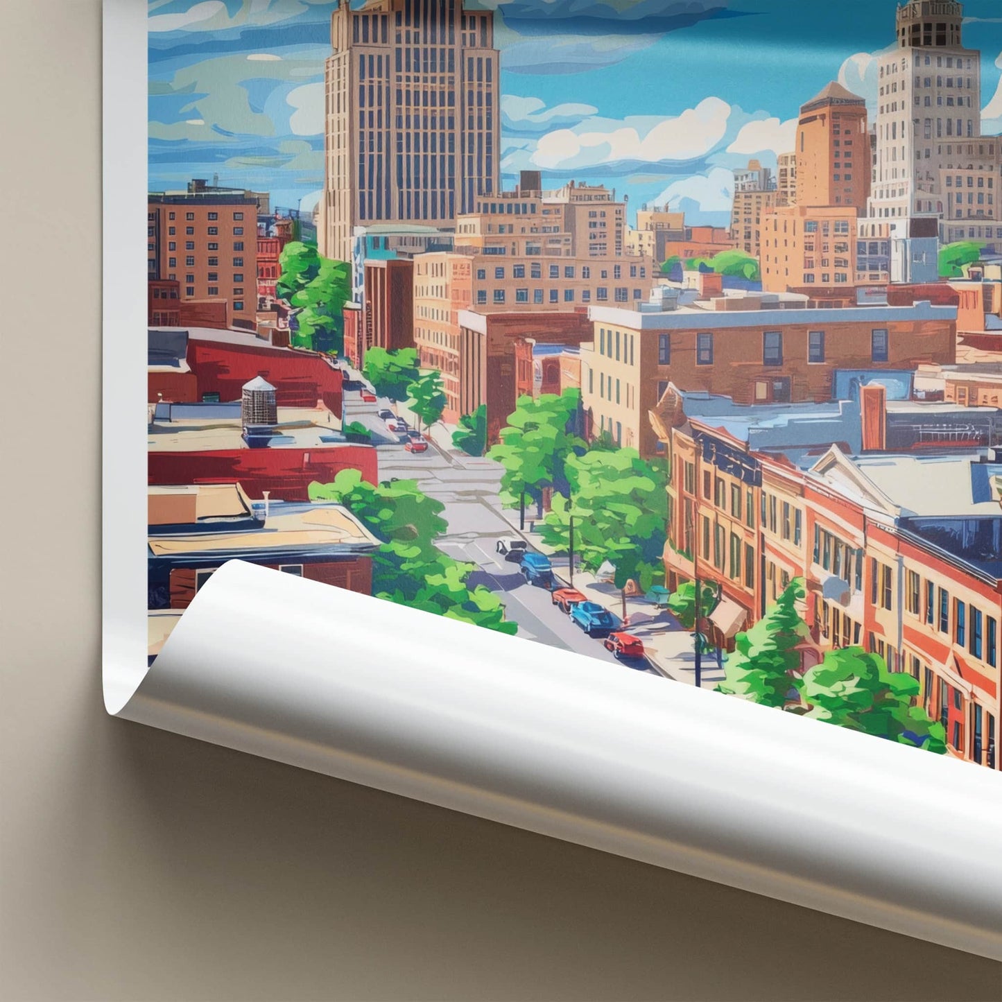 Albany Poster - New York Travel Art - City Skyline View Home Decor