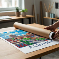Albany Poster - New York Travel Art - City Skyline View Home Decor
