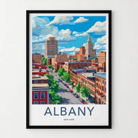 Albany Poster - New York Travel Art - City Skyline View Home Decor