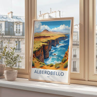 Alberobello Poster - Italy Travel Art - Rugged Ocean Cliffs Wall Decor