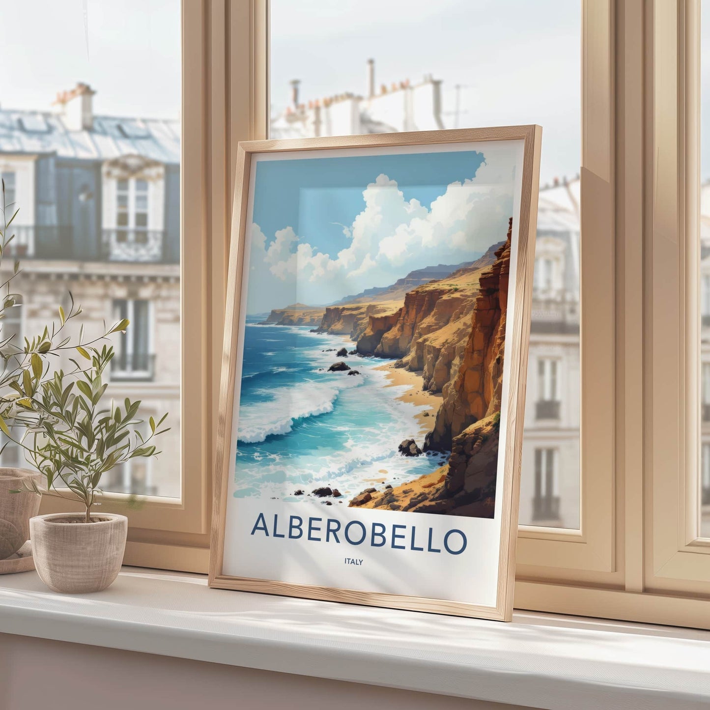 Alberobello Poster - Italy Travel Art - Scenic Ocean Bluffs Wall Decor