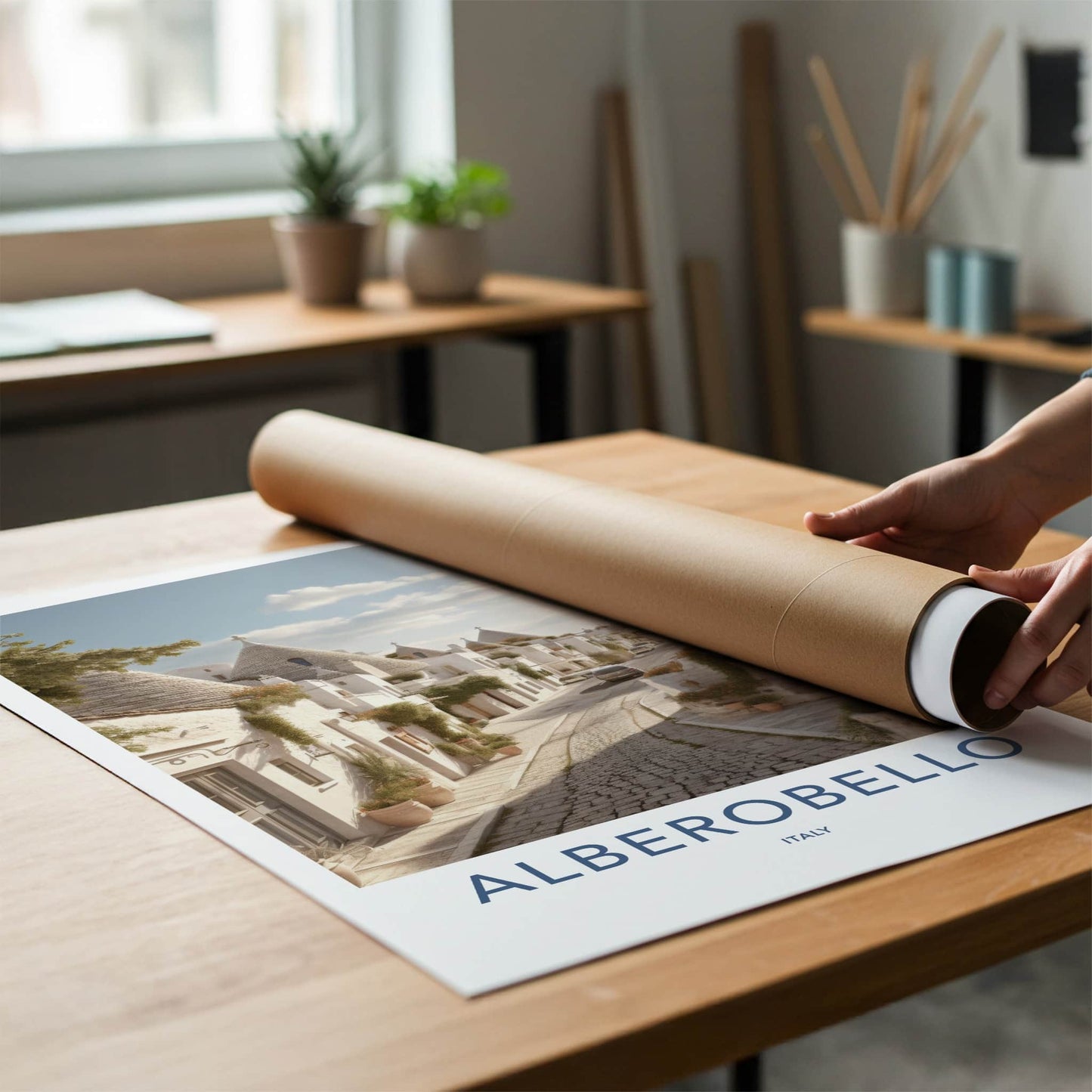Alberobello Poster - Italy Travel Art - Trulli House Street Home Decor