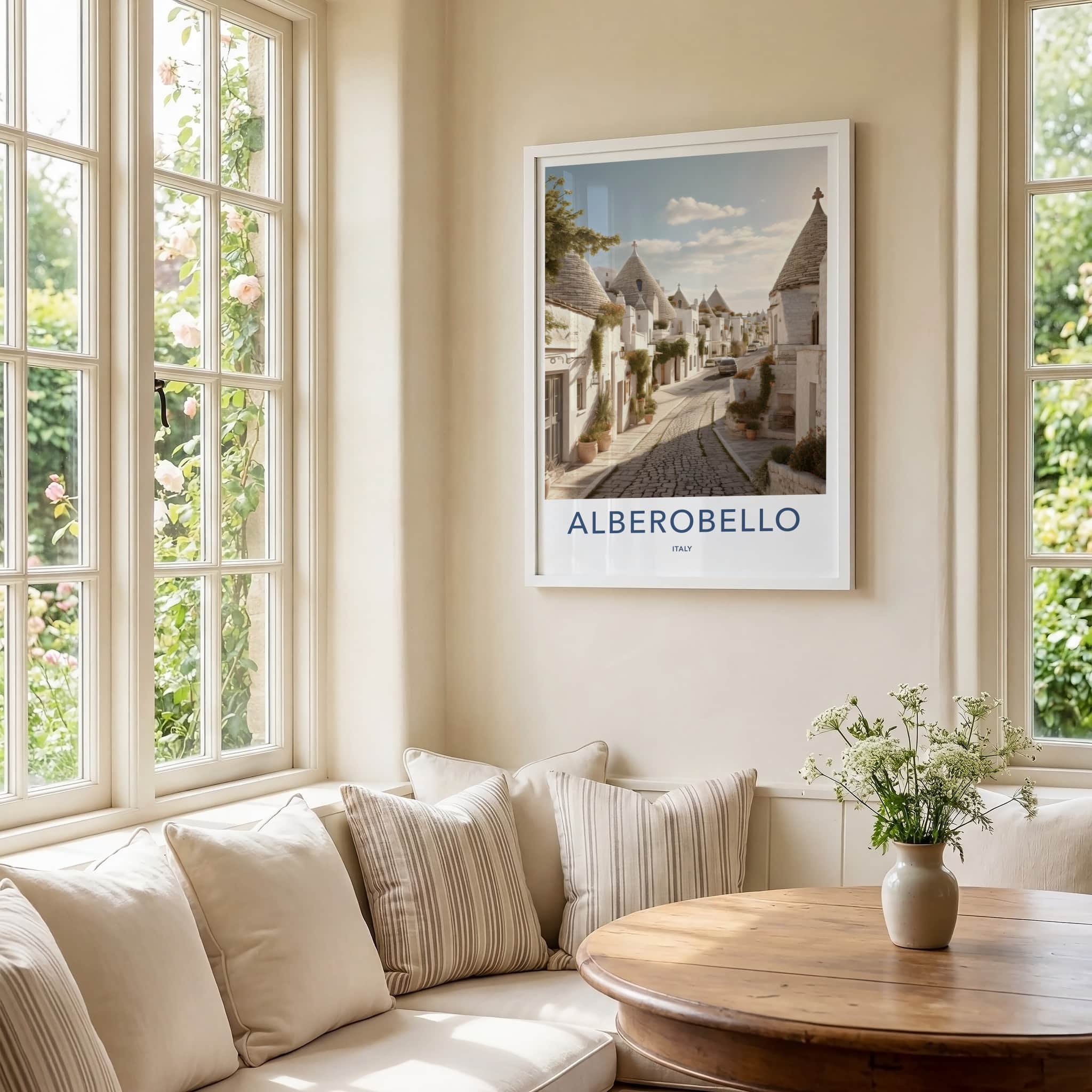 Alberobello Poster - Italy Travel Art - Trulli House Street Home Decor