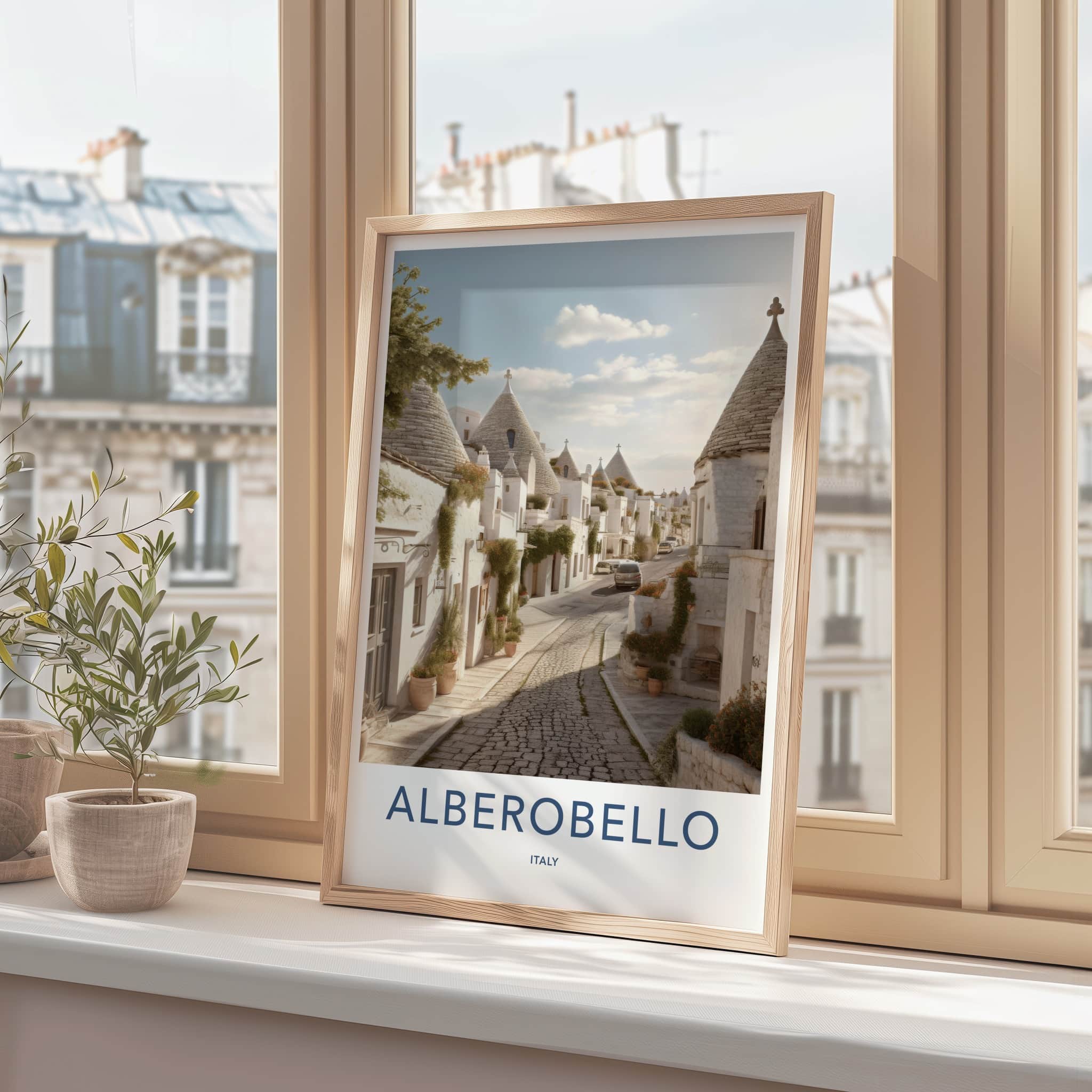 Alberobello Poster - Italy Travel Art - Trulli House Street Home Decor