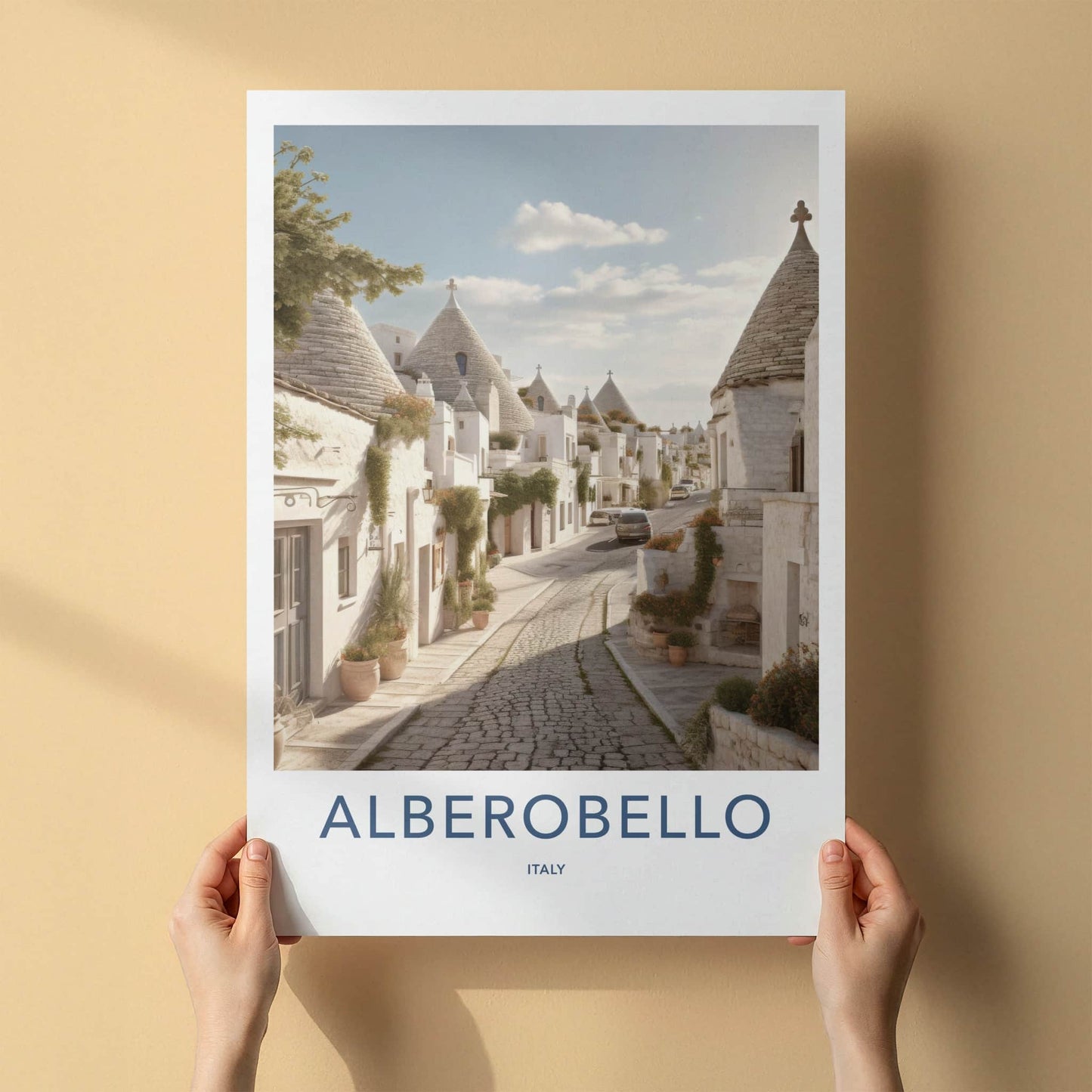 Alberobello Poster - Italy Travel Art - Trulli House Street Home Decor