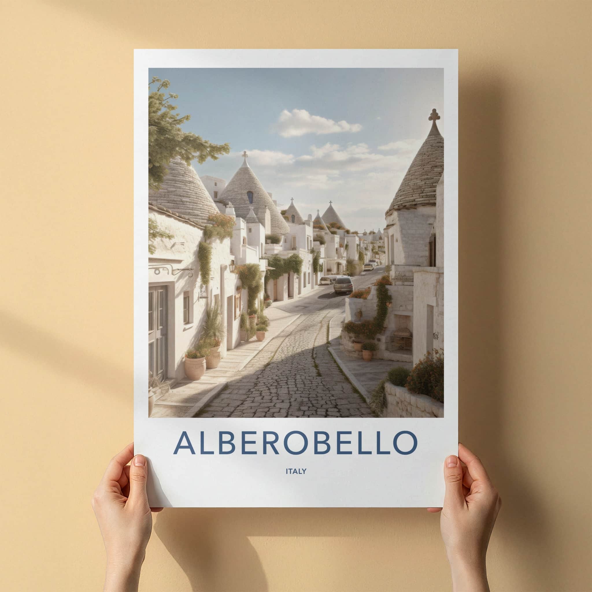 Alberobello Poster - Italy Travel Art - Trulli House Street Home Decor