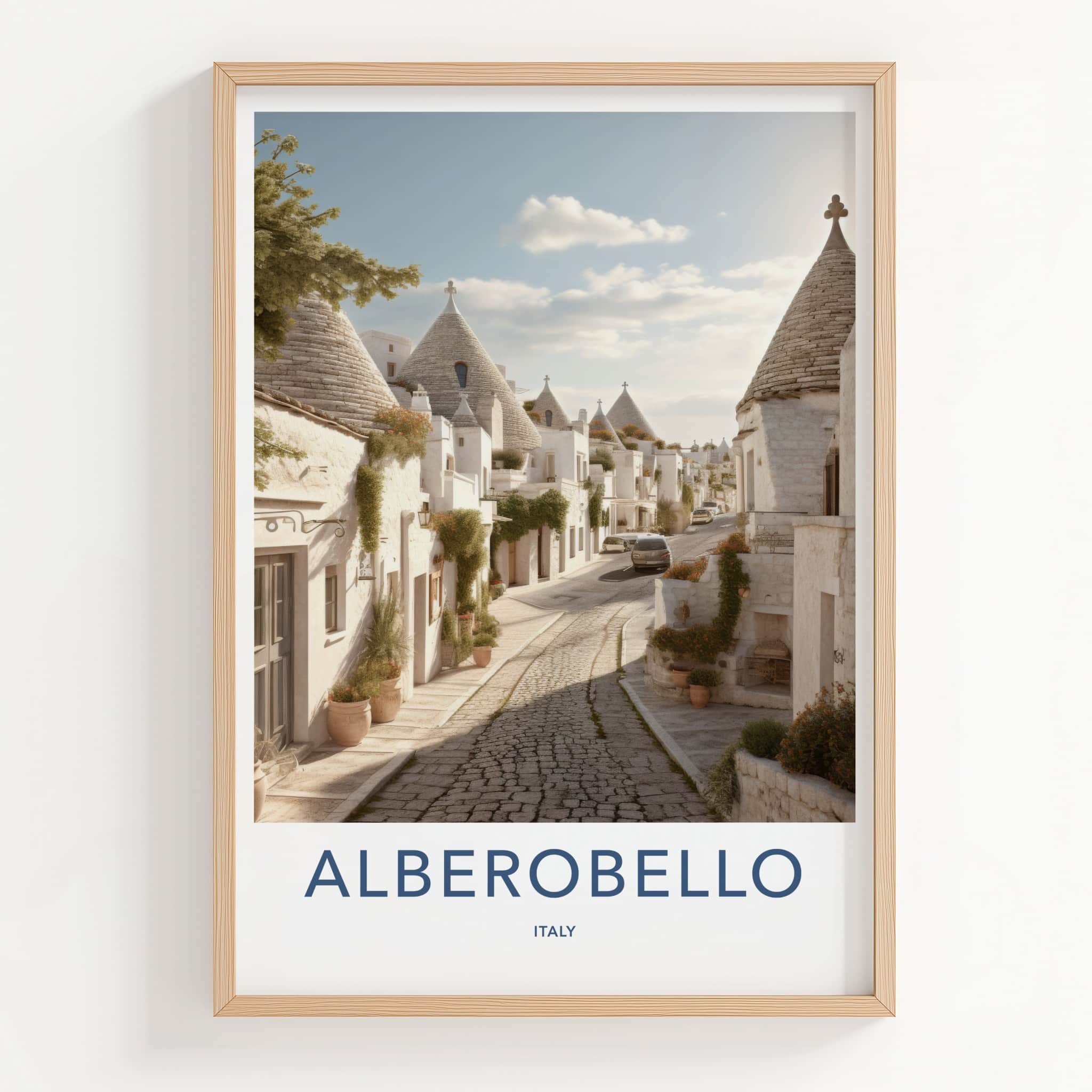 Alberobello Poster - Italy Travel Art - Trulli House Street Home Decor