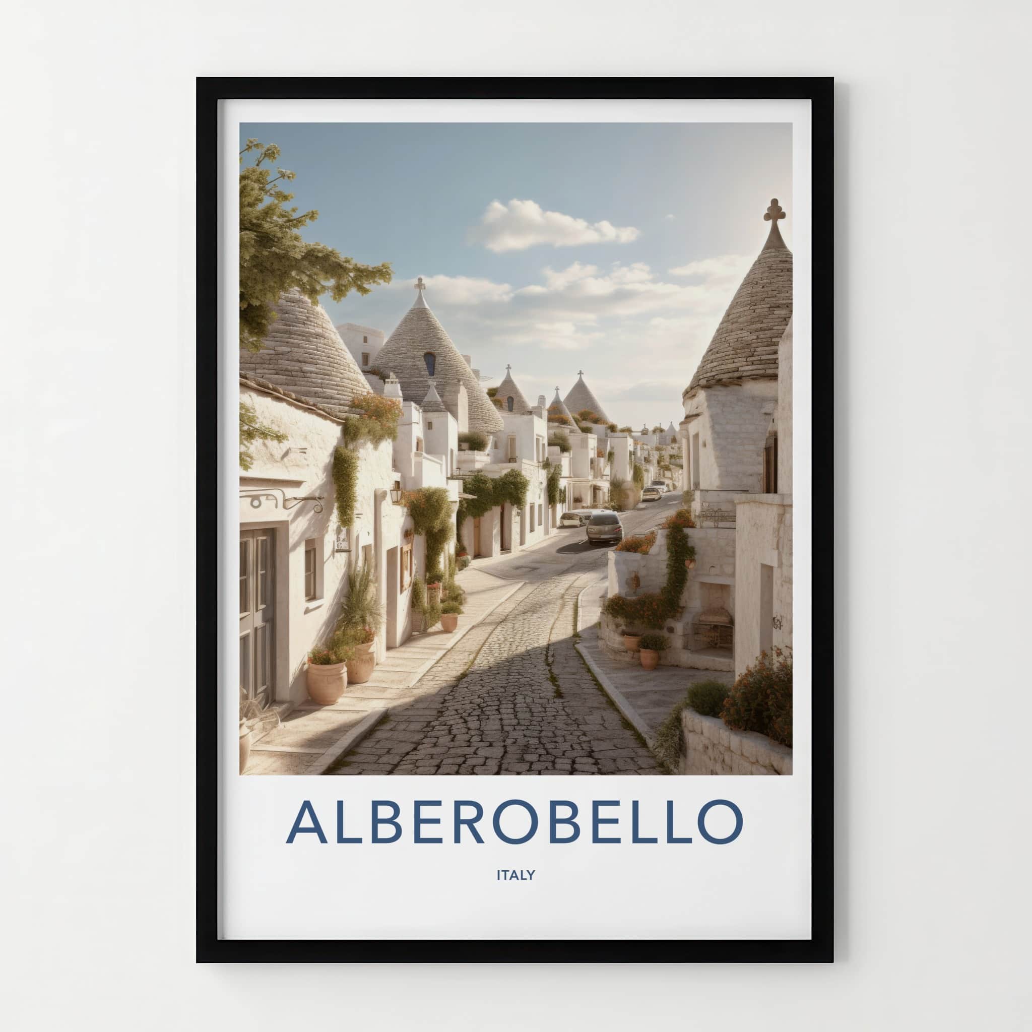 Alberobello Poster - Italy Travel Art - Trulli House Street Home Decor