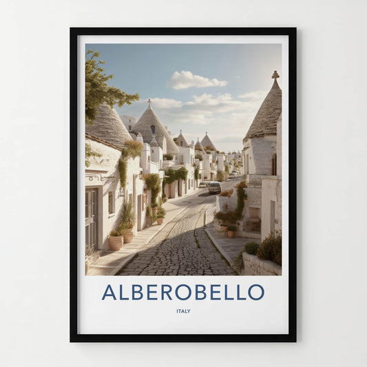 Alberobello Poster - Italy Travel Art - Trulli House Street Home Decor