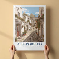Alberobello Poster - Italy Travel Art - White Trulli Village Wall Decor