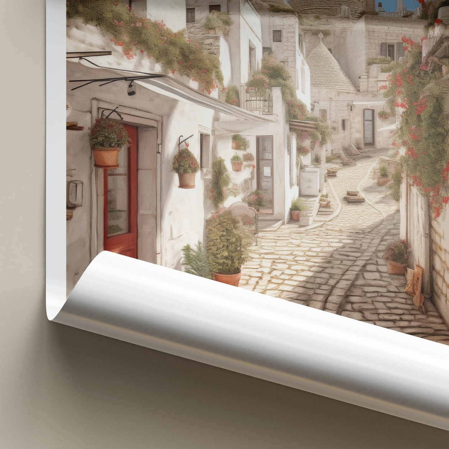 Alberobello Poster - Italy Travel Art - White Trulli Village Wall Decor