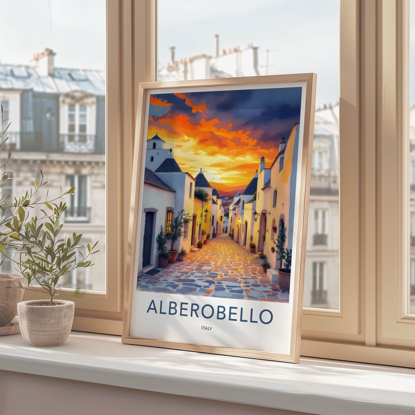 Alberobello Poster - Italy Wall Art - Italian Village Sunset Home Decor