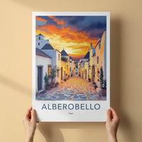 Alberobello Poster - Italy Wall Art - Italian Village Sunset Home Decor