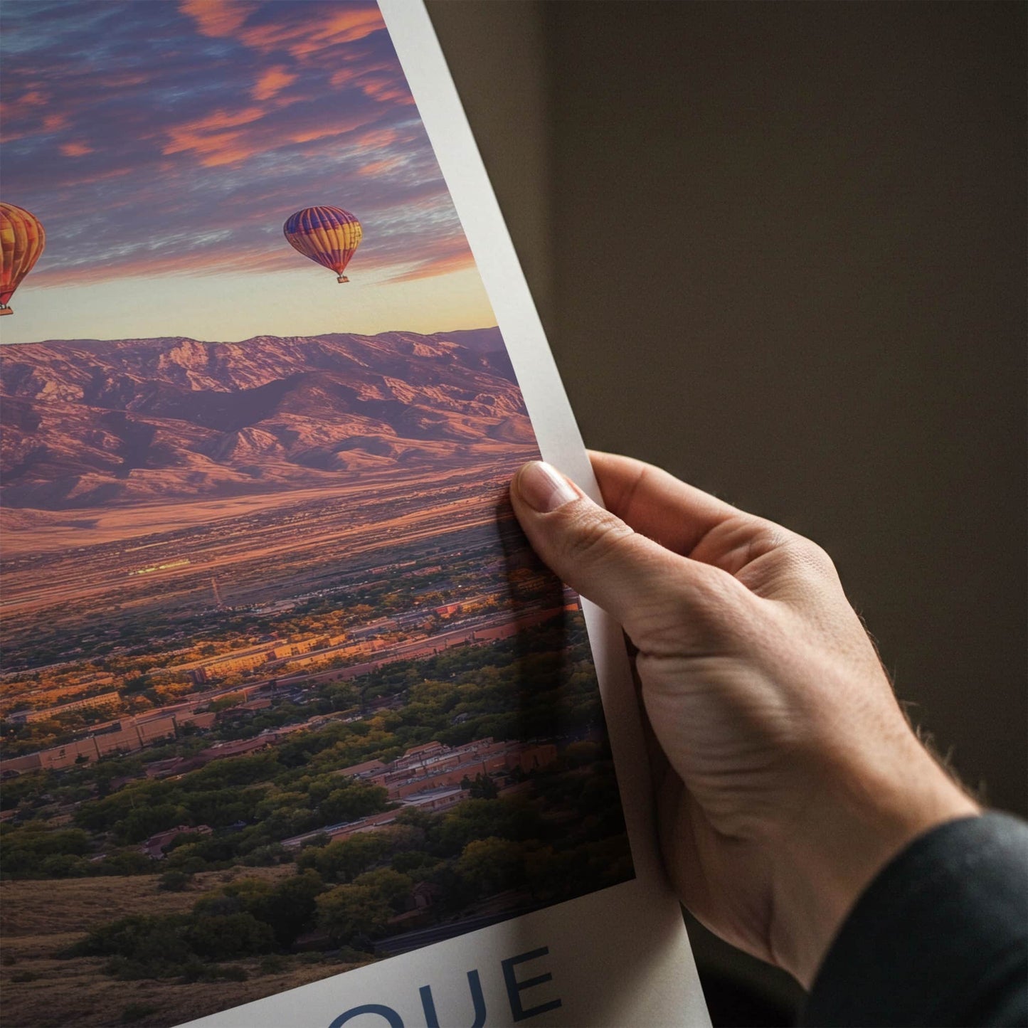 Albuquerque Poster - New Mexico Travel Art - Sunset Mountain Balloons Home Decor