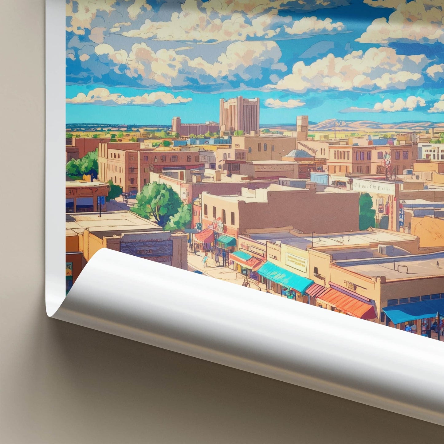 Albuquerque Poster - New Mexico Travel Art - Vibrant Cityscape Clouds Home Decor