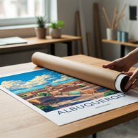 Albuquerque Poster - New Mexico Travel Art - Vibrant Cityscape Clouds Home Decor