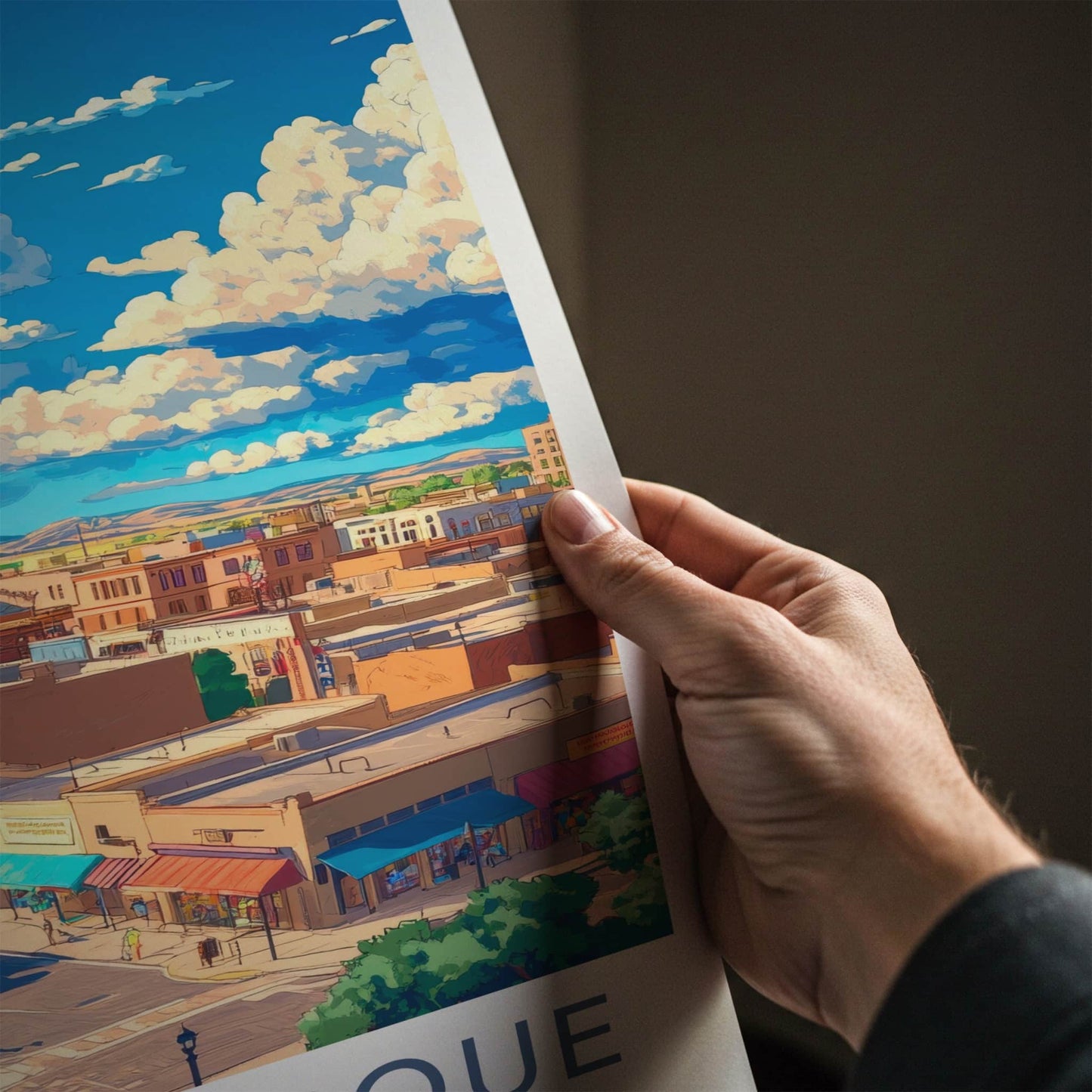 Albuquerque Poster - New Mexico Travel Art - Vibrant Cityscape Clouds Home Decor