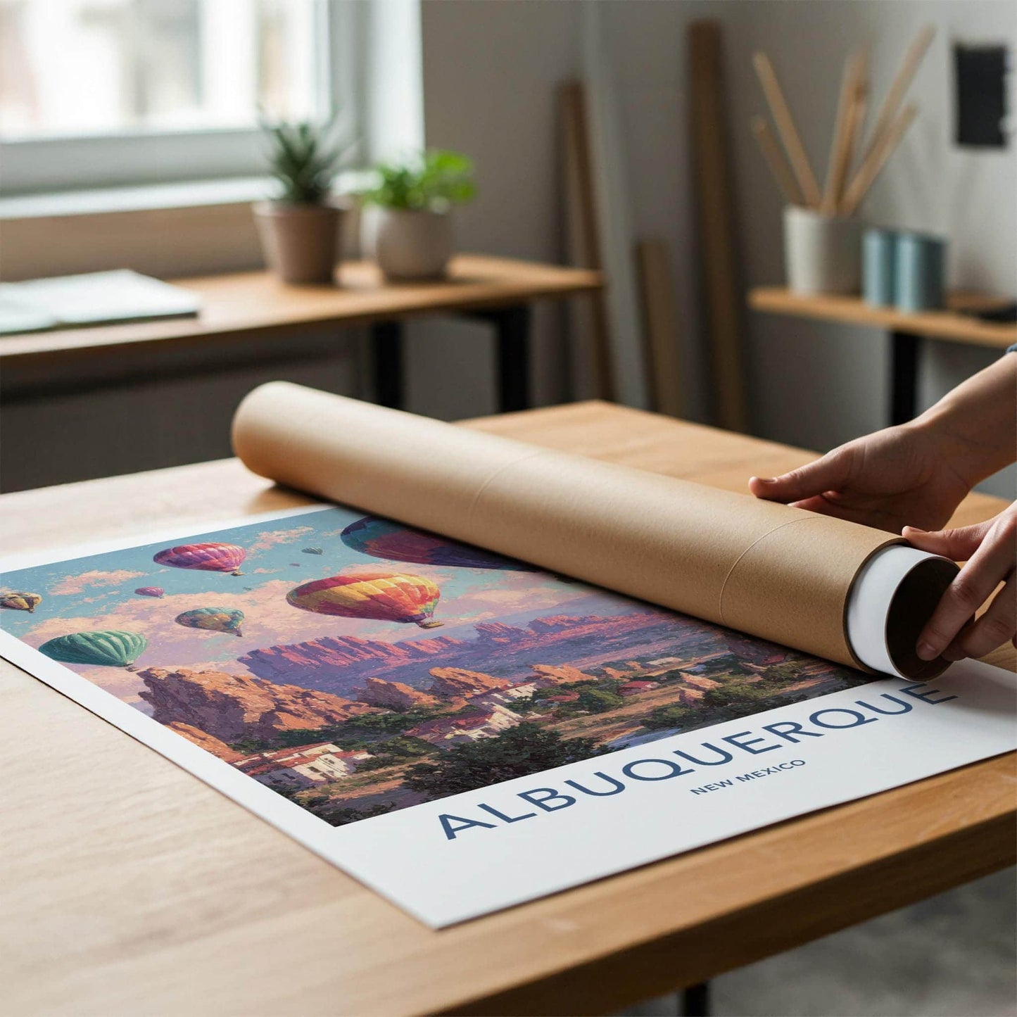 Albuquerque Poster - New Mexico Wall Art - Desert Balloon Festival Home Decor